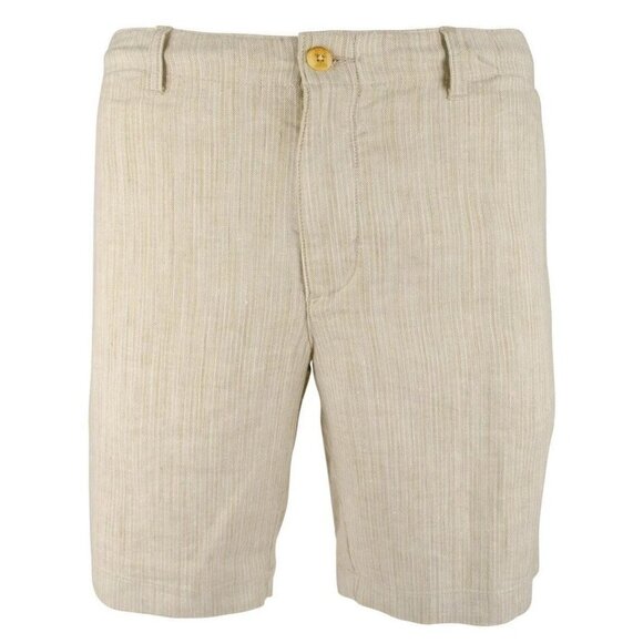 Tommy Bahama Other - Tommy Bahama Men's Small Stone Khaki Harbor Herringbone 10" Linen Blend Shorts